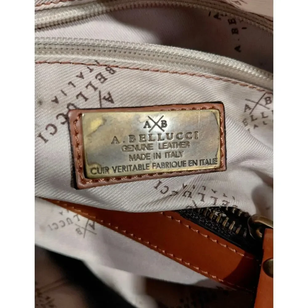 A BELLUCCI XL ITALIAN LEATHER SATCHEL BAG